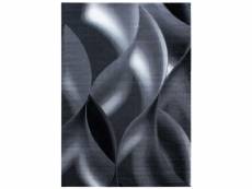Mia - tapis à vagues abstrait - noir 080 x 300 cm