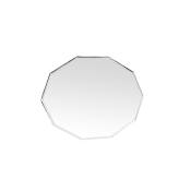Miroir décagonal ovale biseauté blanc 44x59