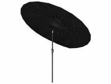 Parasol d'extérieur avec mât en aluminium 270 cm noir 270 cm