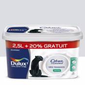 Peinture murs et boiseries Crème de Couleur Dulux Valentine satin gris tendance 2 5L +20% gratuit