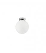 Plafonnier Lampd 1 ampoule Verre,structure métallique blanc