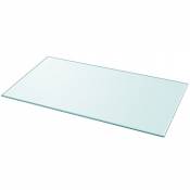 Plateau de table en verre trempé carré 1200 x 650