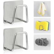 Porte-éponge adhésif pour évier de cuisine, crochet à récurer en acier inoxydable SUS304, support de rangement pour accessoires d'évier pour récurer