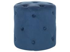 Pouf en velours bleu foncé ⌀ 40 cm