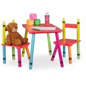 Relaxdays - Ensemble de table et de chaises pour vos enfants, en bois mdf, bambin, unisexe, multicolores
