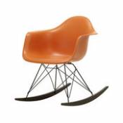 Rocking chair RAR - Eames Plastic Armchair / (1950) - Pieds noirs & bois foncé - Vitra orange en plastique