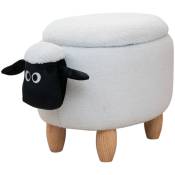 Svita - Tabouret pour animaux Espace de rangement Tabouret pour enfants Chambre d'enfants Mouton Blanc