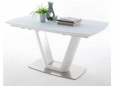 Table à manger extensible laqué blanc mat - 160-210 x 76 x 95 cm -pegane-