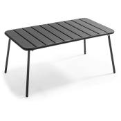 Table basse de jardin acier gris anthracite 90 x 50
