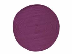 Tam tam - tapis en coton réversible effet cordage violet diam.120