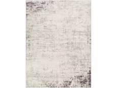 Tapis abstrait moderne - blanc et anthracite - 200 x 275 cm ALIX