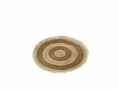 Tapis floche ecorce de mais-coton beige-marron taille s - l 70 x l 70 x h 1 cm
