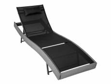 Tectake chaise longue en rotin moana - gris 404871