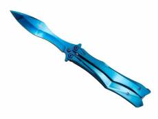 Third - th.k2818a - couteau papillon third 13,5cm tout inox bleu