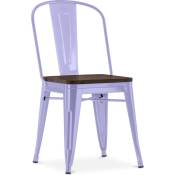 Tolix Style - Chaise de salle à manger - Design Industriel - Bois et Acier - Stylix Lavande - Bois, Acier - Lavande