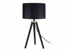Utgard - lampe de chevet trépied bois noir 65890