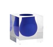 Vase Bel Air Mini Scoop / Acrylique - Carré L 10 cm - Jonathan Adler bleu en plastique