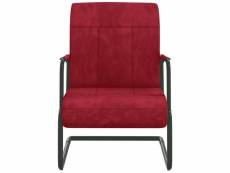 Vidaxl chaise cantilever rouge bordeaux velours