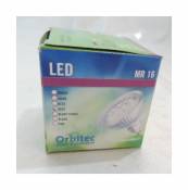 Ampoule LED 1.18W 12V AC lumière vert culot G5.3 20lm angle 25° miroir dichro MR16 ouvert (LE1010G) ORBITEC 180105