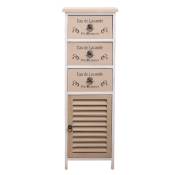Cabinet de rangement avec 3 tiroirs porte en bois blanc