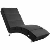 Casaria - Méridienne London Chaise de relaxation Chaise longue d'intérieur design Fauteuil relax salon Tissu anthracite