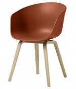 Chaise About a chair AAC22 / Plastique & chêne verni mat - Hay orange en plastique