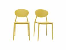 Chaises design empilables jaunes intérieur - extérieur (lot de 2) anna