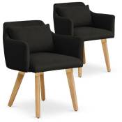 Cotecosy - Lot de 2 fauteuils scandinaves Gybson Tissu