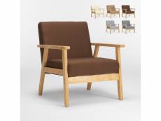 Fauteuil chaise scandinave design vintage en bois avec