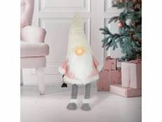 Figurine gnome led avec casquette, 80 cm, blanc/rose, éclairage blanc chaud 400010684