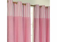 Homescapes paire de rideaux à oeillets - imprimé pois polka rose 137 x 228 cm KT1405C
