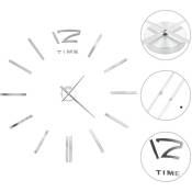 Horloge murale 3D Design moderne 100 cm xxl Argenté
