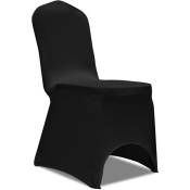 Housse de chaise extensible 100 pcs Noir