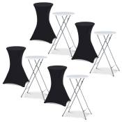 Idmarket - Lot de 4 tables hautes pliantes 105 cm et 4 housses noires - Noir