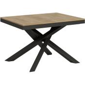 Itamoby - Table extensible 90x120/224 cm Volantis Evolution Chêne Nature Structure Anthracite
