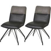 Les Tendances - Chaise simili cuir noir et pieds métal