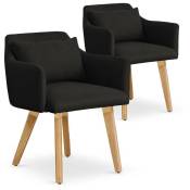 Lot de 2 fauteuils scandinaves Gybson Tissu Noir - Noir