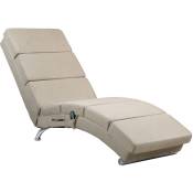 Méridienne London Chaise longue d'intérieur design avec fonction de massage chauffage Fauteuil relax salon Tissu sable - Casaria