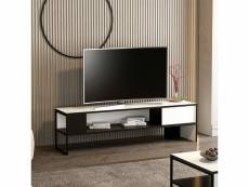 Meuble tv faaborg à porte 42 x 150 x 35 cm blanc /