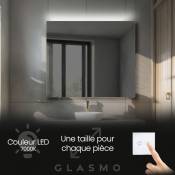 Miroir led Lumineux 50x50 cm Josie - Carré Rectangulaire de Salle de Bain Mural avec éclairage Blanc Froid 7000K