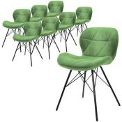 Ml-design - Lot 8x Chaises de Salle à Manger Vert