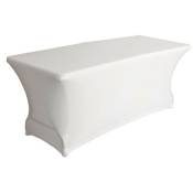 Perel - Housse pour table, blanc, rectangulaire, 180