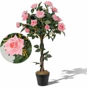 Relax4life - Arbre à Roses Artificiel 93 cm avec Tronc