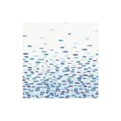 Rideau de douche en tissu carré bleu 180x200 cm.