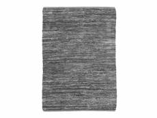 Skin - tapis en cuir tressé gris clair 120x170