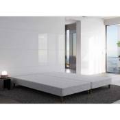 Sommier tapissier 160 x 200 cm + 8 pieds (2x 80x200cm) - blanc