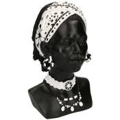 Statue résine buste femme africaine cm18x20h30