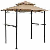 STILISTA Pavillon barbecue 240 x 150 x 245 cm avec toit à double couche en polyester, structure en acier revêtu par poudre, différentes couleurs,