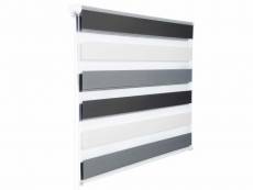 Store enrouleur zebra day and night rouleau double couche 90x150cm blanc gris anthracite helloshop26 19_0000859