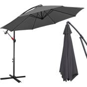 Swanew - Parasol - parasol jardin, parasol, parasol de balcon - 300 cm Gris - Gris